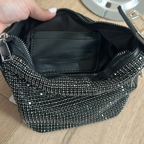Black crystal bag with silver buckle - Picture 7 of 7
